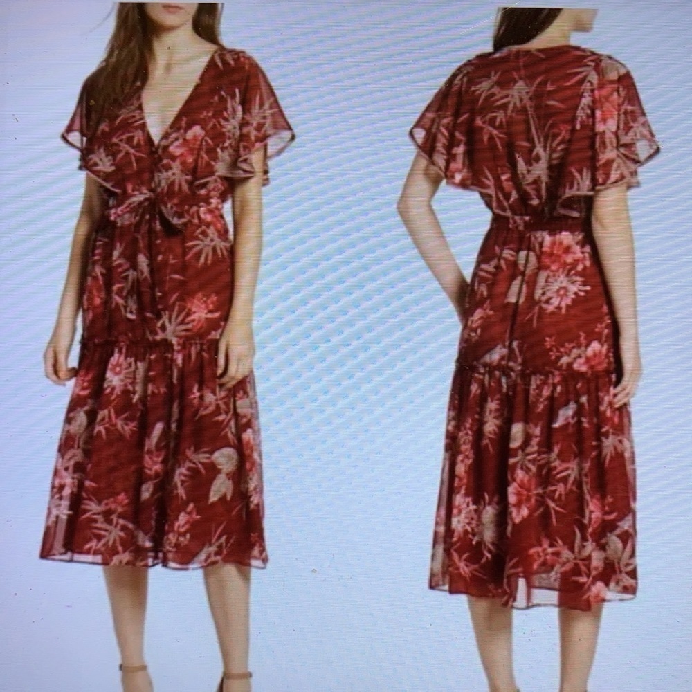 Misa Los Angeles Veronique Floral Midi Dress S